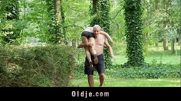 Frisk Nagging little bitch gets old cock punishment in the woods min Tube