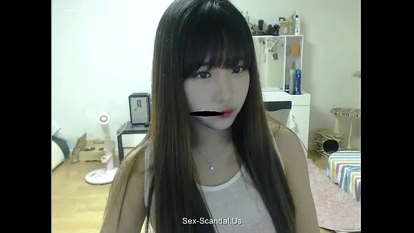 Färsk Pretty korean girl recording on camera 4 min tub