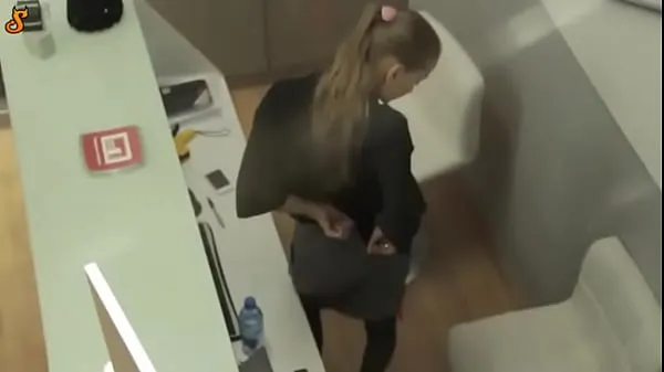Fresh hot secretary comes from clothes during her work Skoftennet my Tube