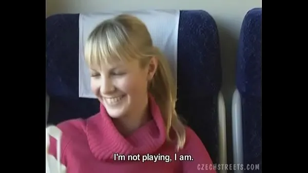 Segar Czech streets Blonde girl in train Tiub saya