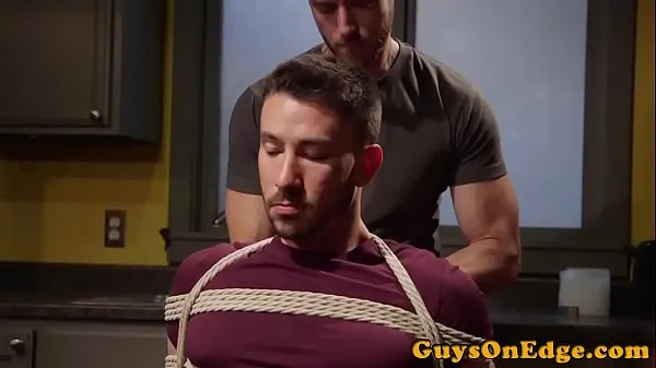 Tuore Cumcontrolled bound gay gets a handjob by dom tuubiani