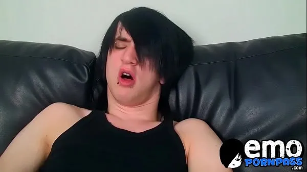 Fresh Young emo twink strokes his big uncut dick and cums solo my Tube