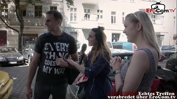 Friss german reporter search guy and girl on street for real sexdate a csövem
