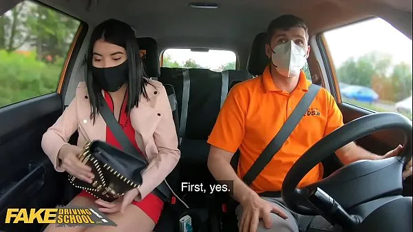 Fresh Fake Driving School Lady Dee sucks instructor’s disinfected burning cock my Tube