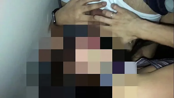 Frisk Wife fuck hard at the club and get cum on face, while hubby films (RED mit rør