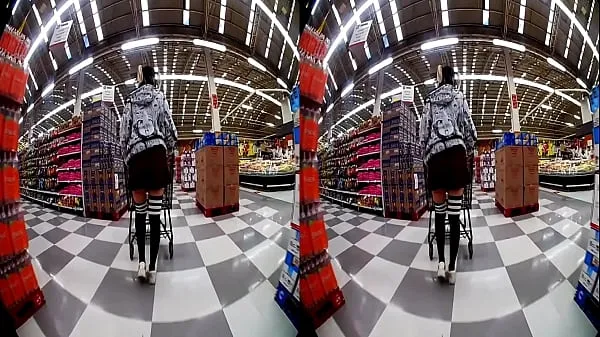 Fresh Big ass without panties in the supermarket, virtual reality VR Daniela Hot / Hyperversos my Tube