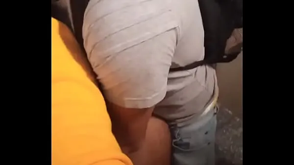 طازجة Brand new giving ass to the worker in the subway bathroom أنبوبي