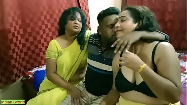 Färsk Indian Bengali boy getting scared to fuck two milf bhabhi !! Best erotic threesome sex min tub