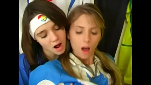 Świeże Girls from argentina and italy football uniforms have a nice time at the locker room mojej tubie