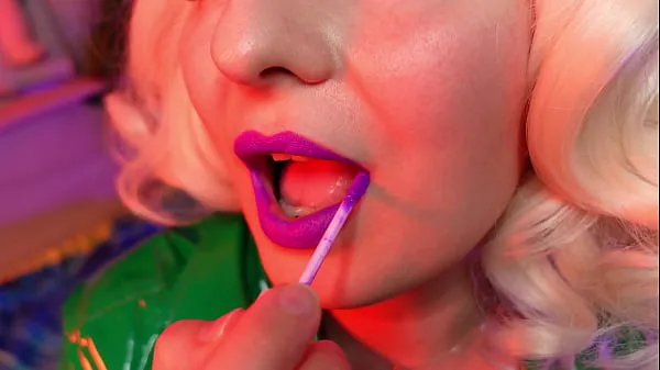 Fresh lipstick seduce - ASMR closeup video of pin up MILF Arya my Tube