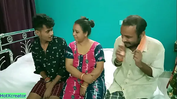 Frisk Hot Milf Aunty shared! Hindi latest threesome sex min Tube