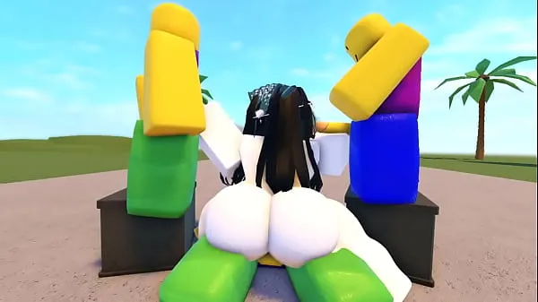 Frisk Whorblox Thicc Slutty girl gets fucked mit rør