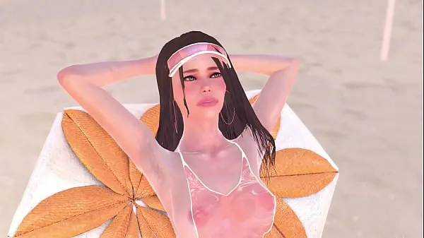Segar Animation naked girl was sunbathing near the pool, it made the futa girl very horny and they had sex - 3d futanari porn Tiub saya