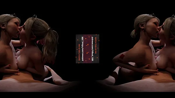 Segar VReal 18K Double Titfuck with Cum Dirty Tongue Kiss - CGI, 3D, threesome, FFM, Featuring Harley Quinn and Alexa Tiub saya