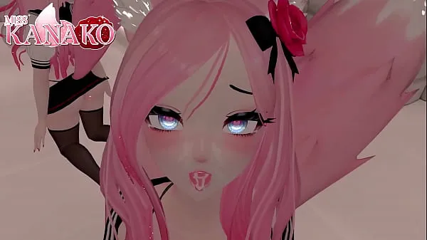 Segar VTUBER CAT GIRL gives you a BJ while you get a view UP HER SKIRT!!!! CUM IN MOUTH FINISH Tiub saya