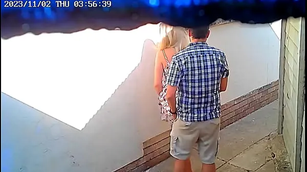 Tươi Daring couple caught fucking in public on cctv camera ống của tôi