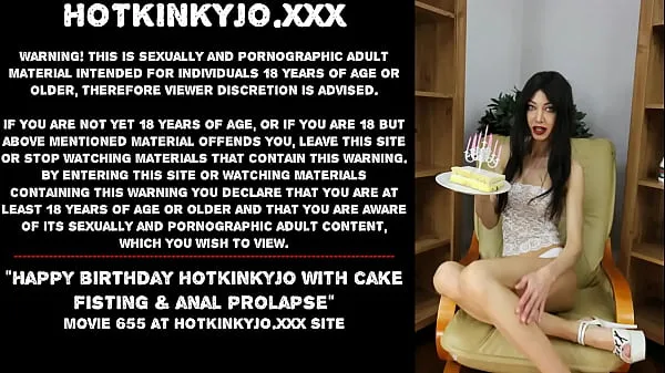 Segar Happy birthday Hotkinkyjo with cake fisting & anal prolapse Tube saya